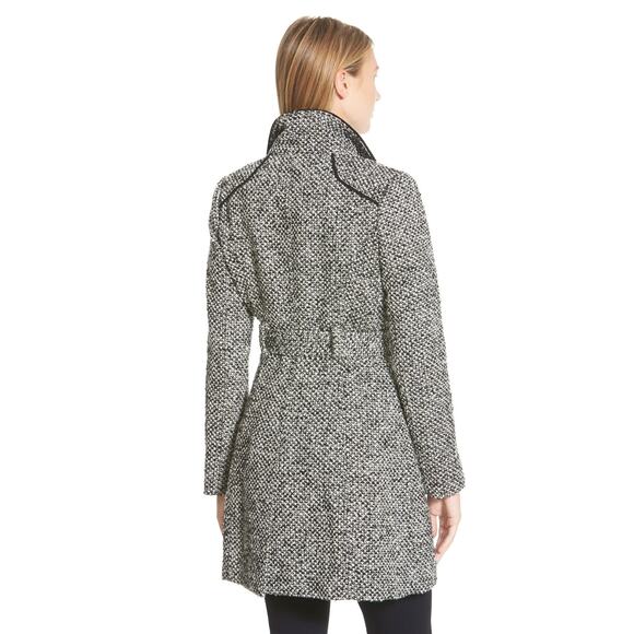 GUESS Houndstooth Black & White Button Up Coat – Medium - Picture 13 of 15